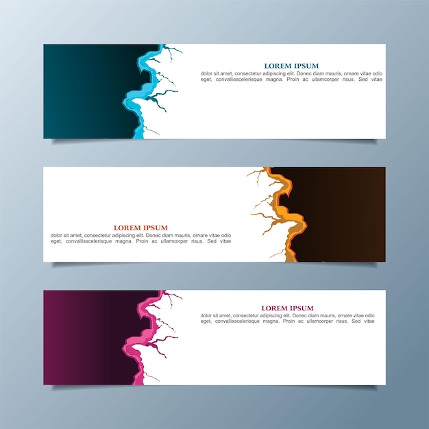 Vector set of modern business banners, web cover design.