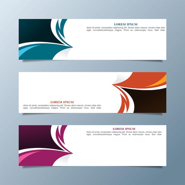 Vector set of modern business banners, web cover design.