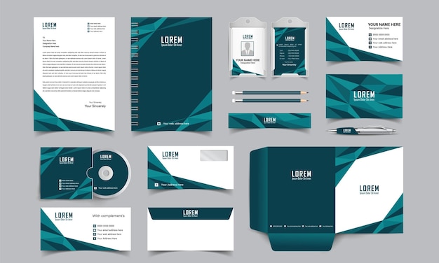 Set of modern business card templates in flat style. Vector illustration.