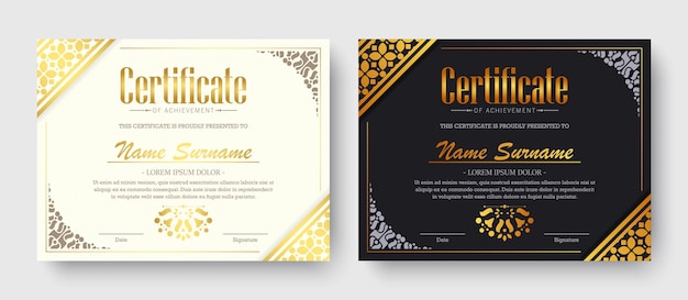 Set modern certificate template
