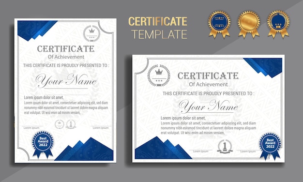 Set modern certificate template