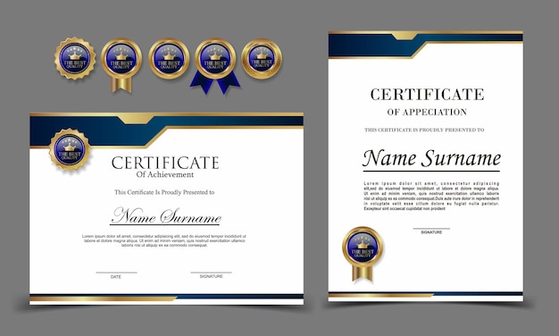 Set modern certificate template