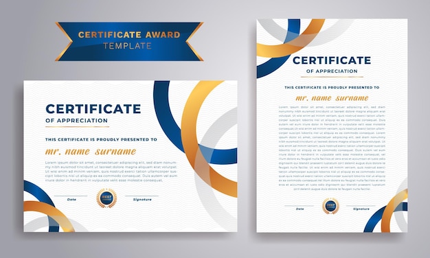 Set modern certificate template