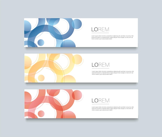 Set of modern colorful banner template.