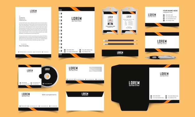 Set of modern creative stationery templates