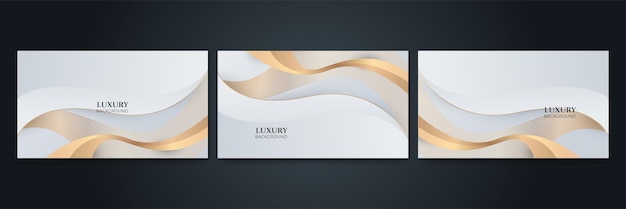 Set of modern elegant luxury white and gold abstract design background Vector abstract graphic design banner pattern presentation background web template