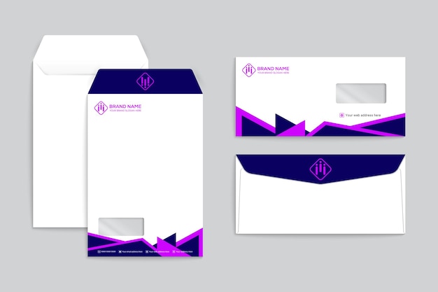 Set of modern envelope design template