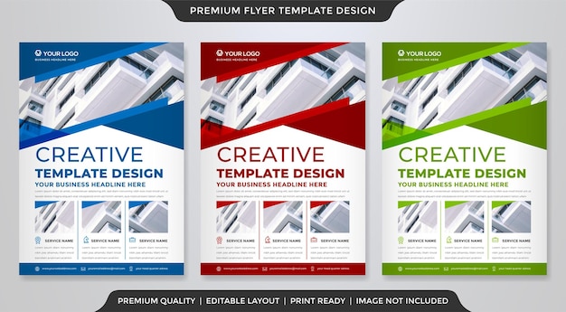 set of modern flyer template design