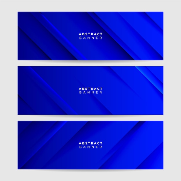 Insieme della linea geometrica moderna blu astratto banner design sfondo