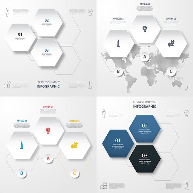 Set di modello di infografica moderna