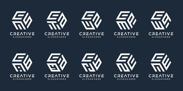 Set modern letter c logo design