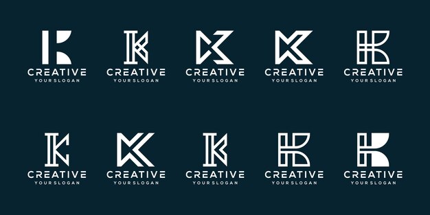 モダンな文字kのロゴテンプレートを設定します