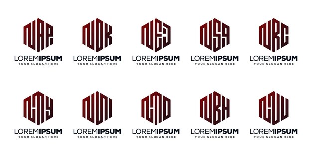 Set modern letter a logo design