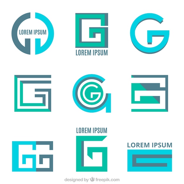 Set of modern letter logos 