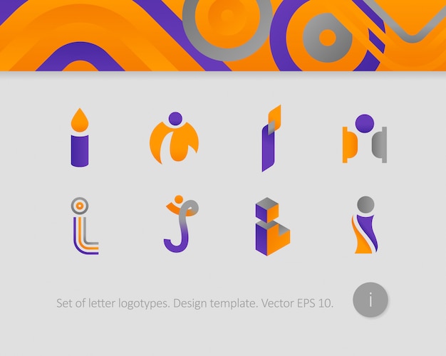Set di logotipi di lettere moderne