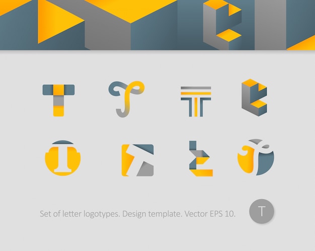 Vector set of modern letters logotypes