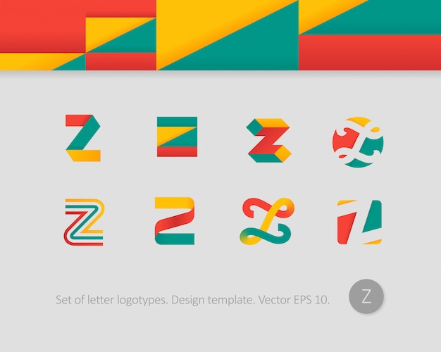 set of modern letters logotypes