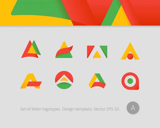 set of modern letters logotypes