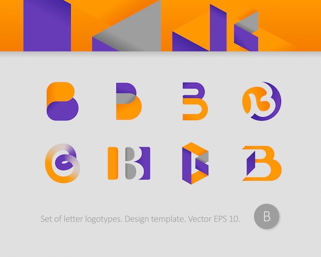 set of modern letters logotypes
