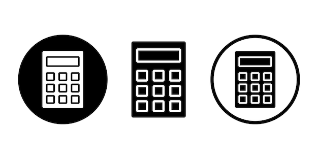 ビジネス アイコンの現代数学記号のセット 数学計算記号電卓の図