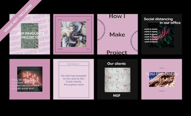Набор шаблонов современного минимализма для социальных сетей Современные макеты