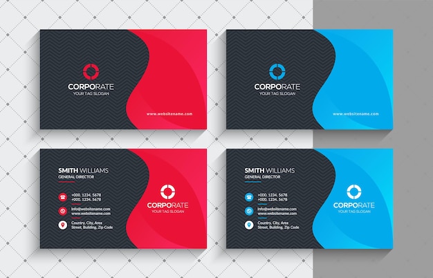 Set of modern professional business card template