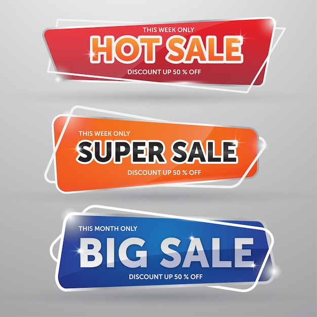 Vector set of modern sale banner