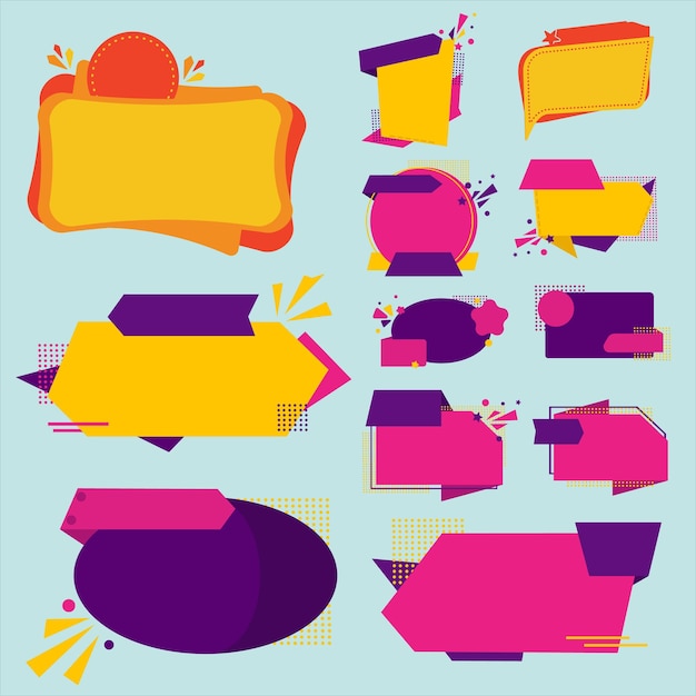 Vector set of modern shape collection