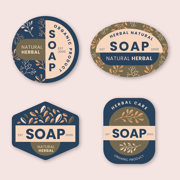 Vector set of modern soap labels