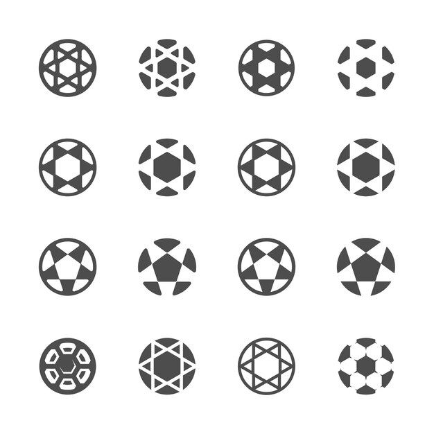 Set of modern soccer logo template football logo design vector