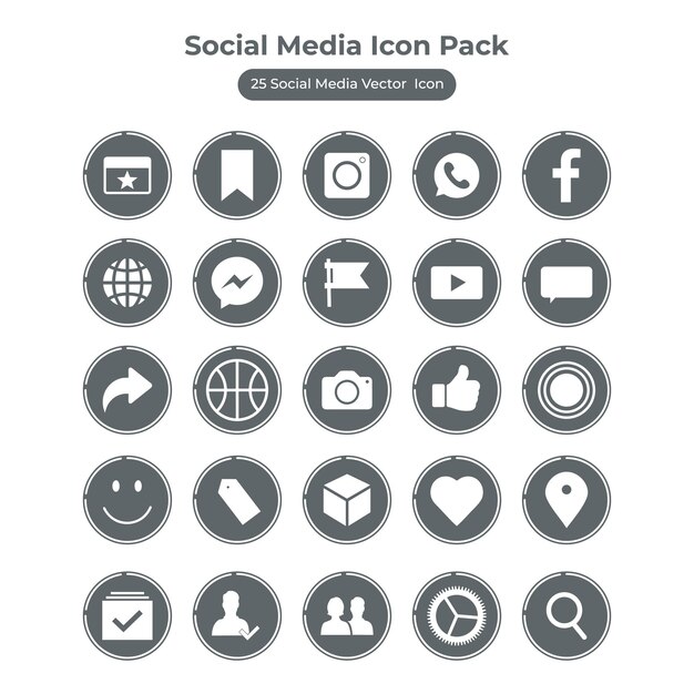 Set of modern social media vector icon