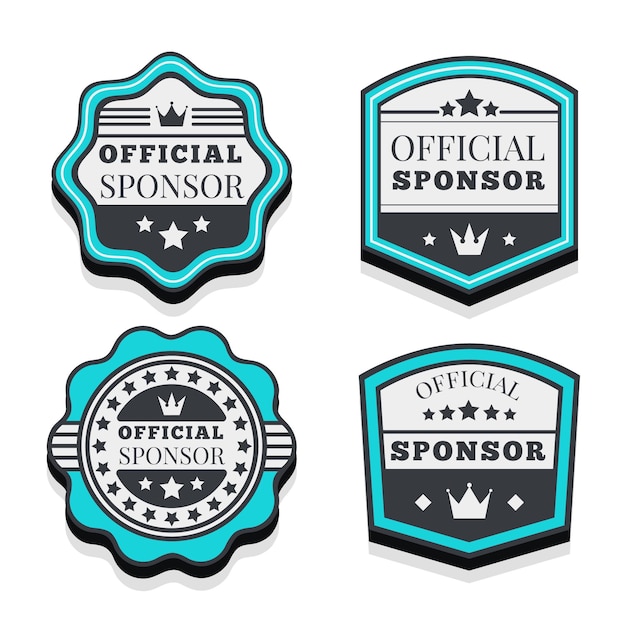 Set of modern sponsor labels