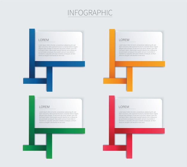 Set of modern square isolated color frame template