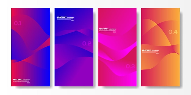 Set of modern style gradient color template design for banner flayer flyer social media template