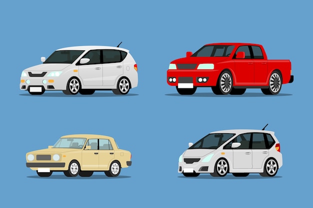 Vector set of modern & suv car collection.