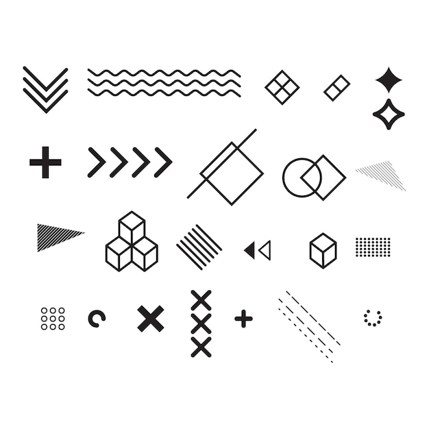 Set of modern universal geometric elements for your design