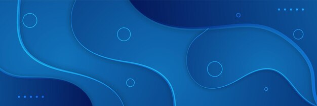 Set of modern Wave blue abstract banner design background