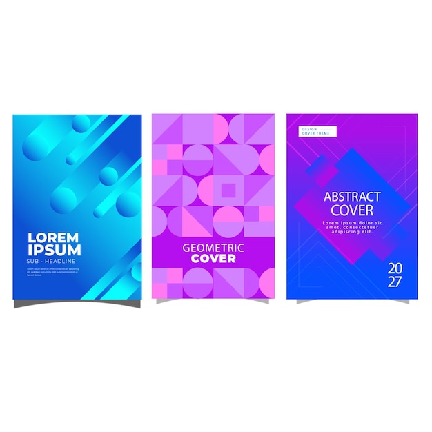 set of modernist abstract geometric vector posters with trendy minimalist isolated shapes
