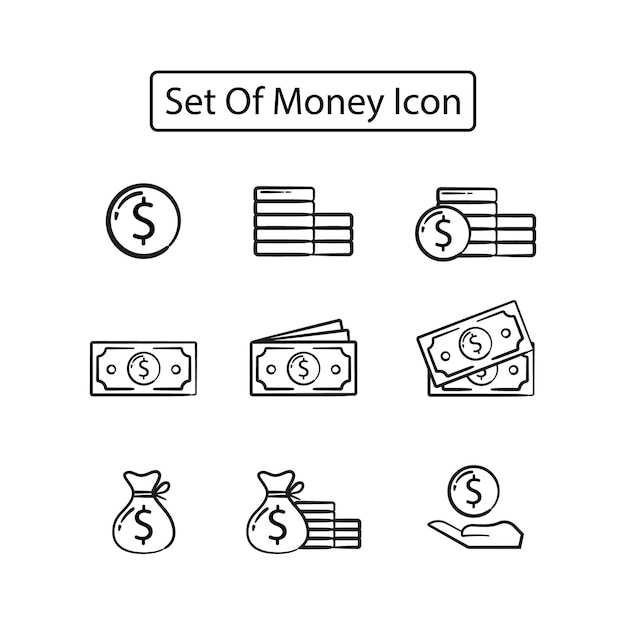 A set of money icon