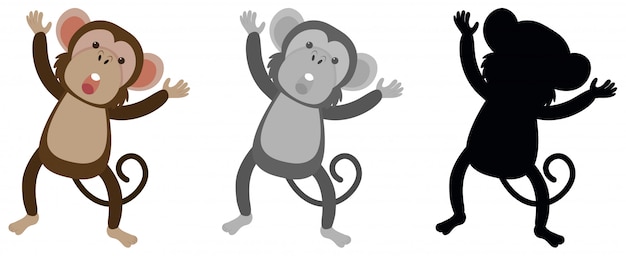 Set of monkey character