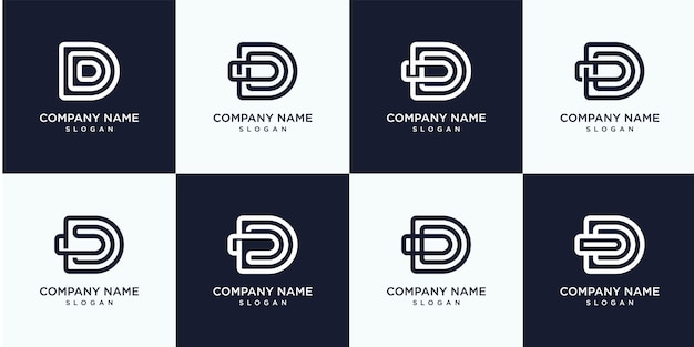 Vector set monogram briefsjabloon logo