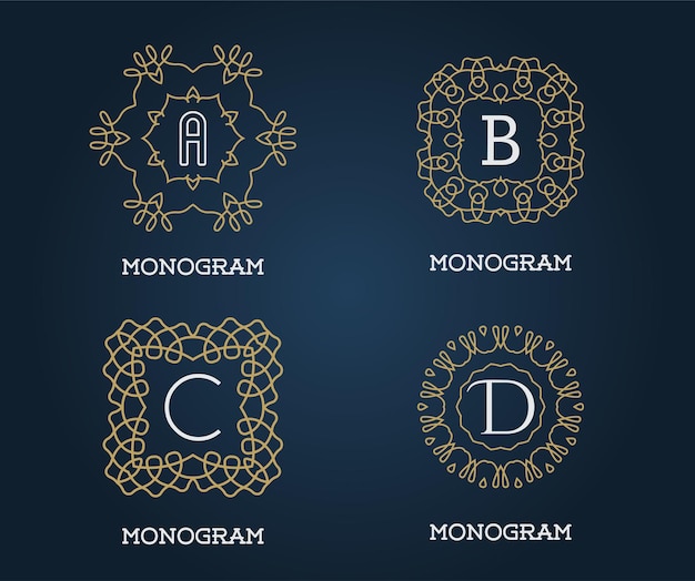 Vector set monogram design template letter vector illustratie premium elegant quality collection pack