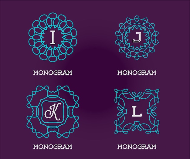 Set of Monogram Design Template Letter Vector Illustration Premium Elegant Quality Collection Pack