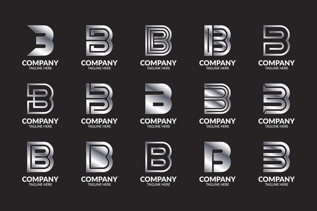 Set of Monogram Letter B Logo Collection