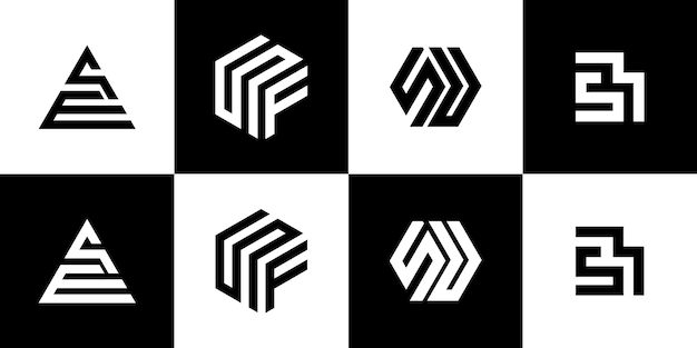 Set di monogramma logo design