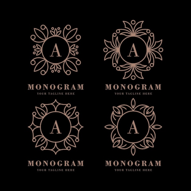 Vector set of monogram logos