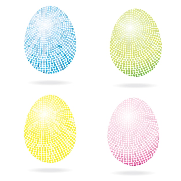 Set of mosaic Easter eggs