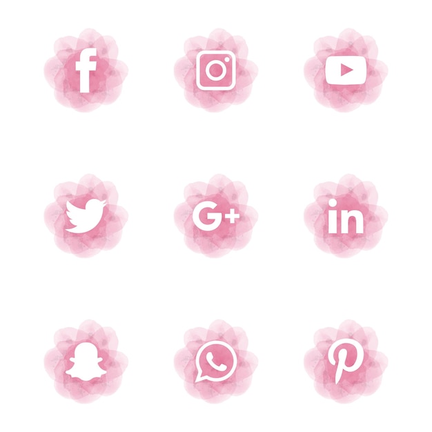 Vector set of most popular social media icons