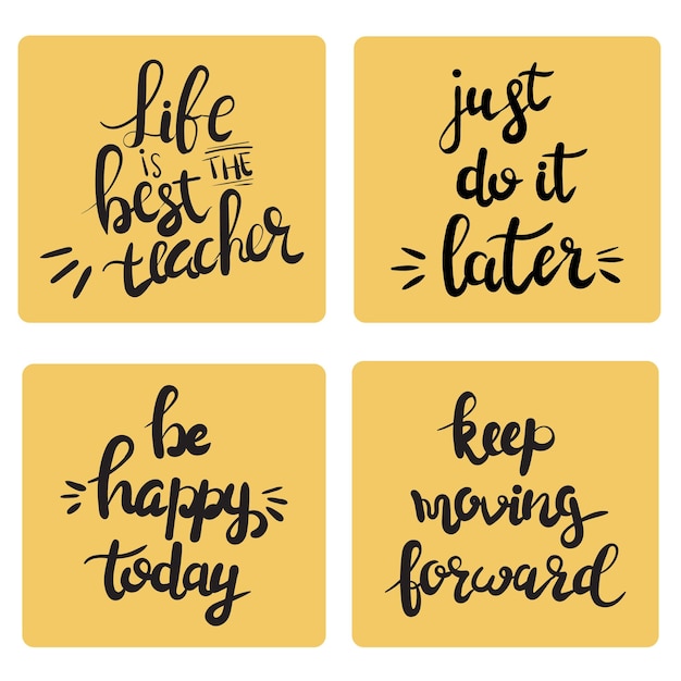 Set of motivational lettering stickers