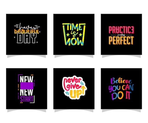 Set of motivational quotes Free Vector